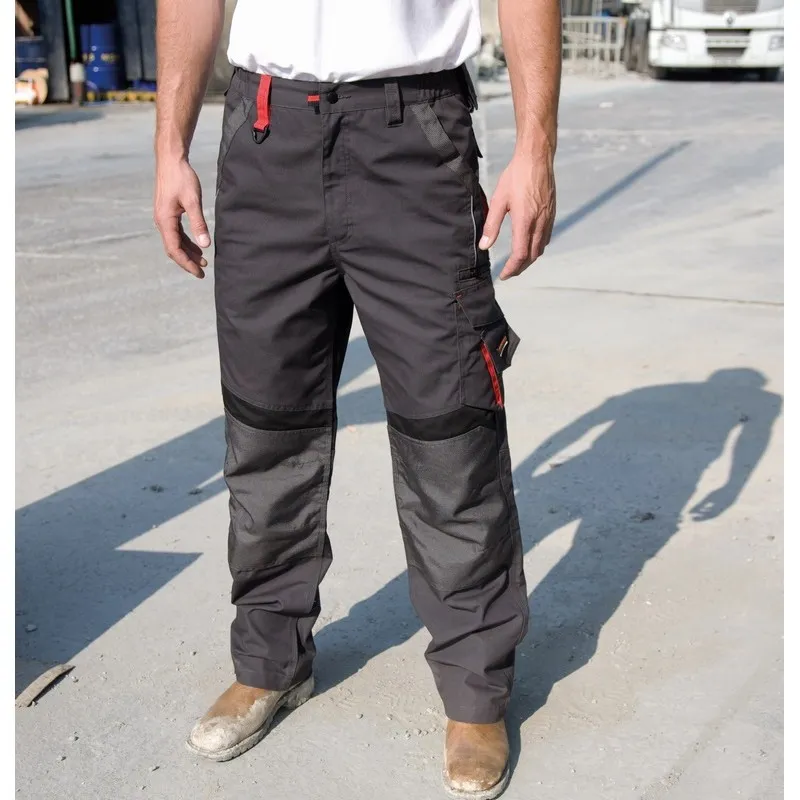 Pantalon de travail multipoches avec renforts à genouillères et zip 65-35 polycoton 270 grs-m2 unisexe Result