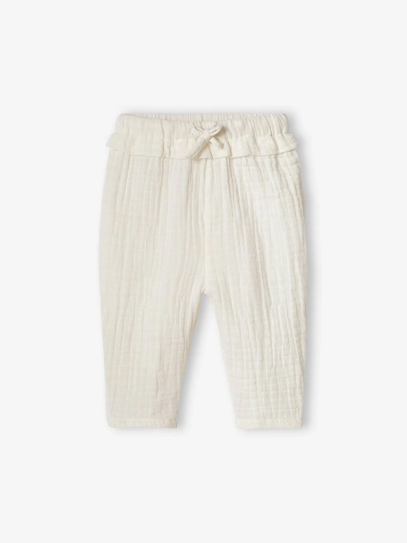 Pantalon en gaze de coton bébé vieux rose - Vertbaudet