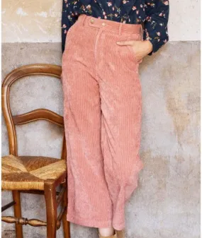 Pantalon en velours côtelé Klay - Rose