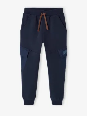 Pantalon jogging avec poches à rabat sport garçon bleu nuit - Vertbaudet