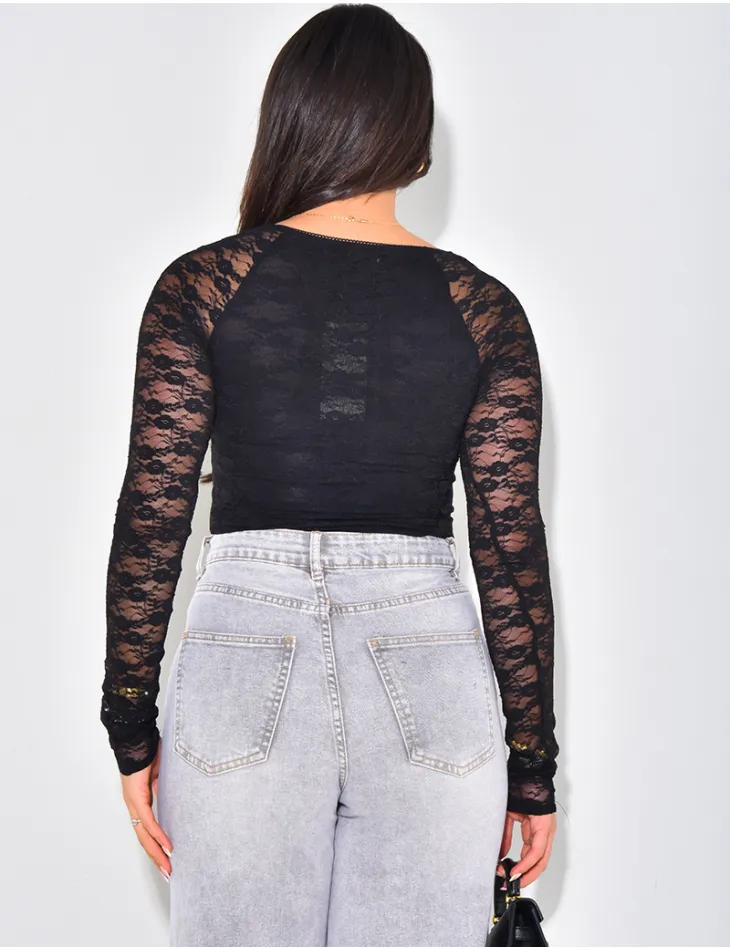 Petit top romantique en dentelle / 61839 - JEANS INDUSTRY