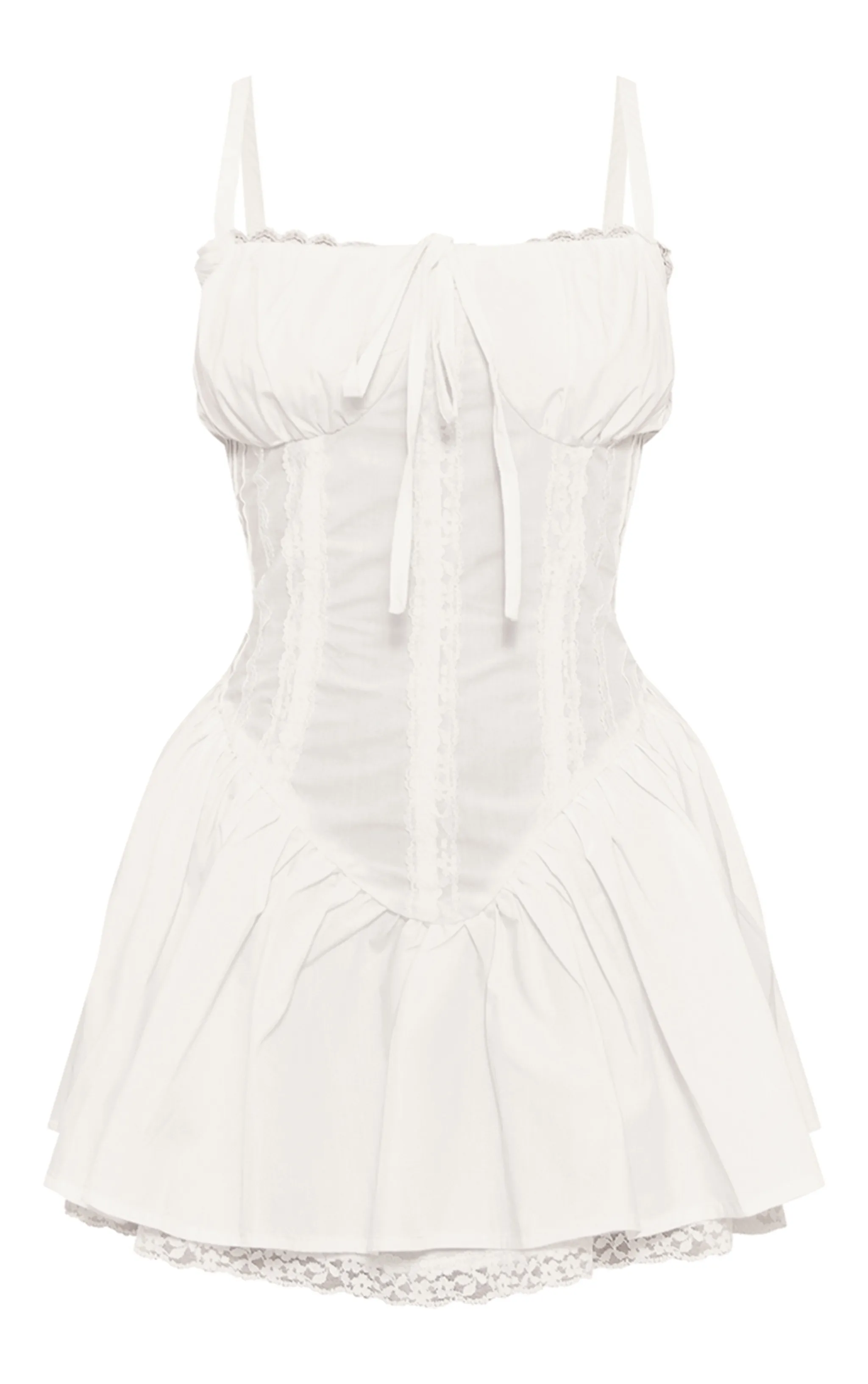 Petite Mini-robe blanche à détail dentelle