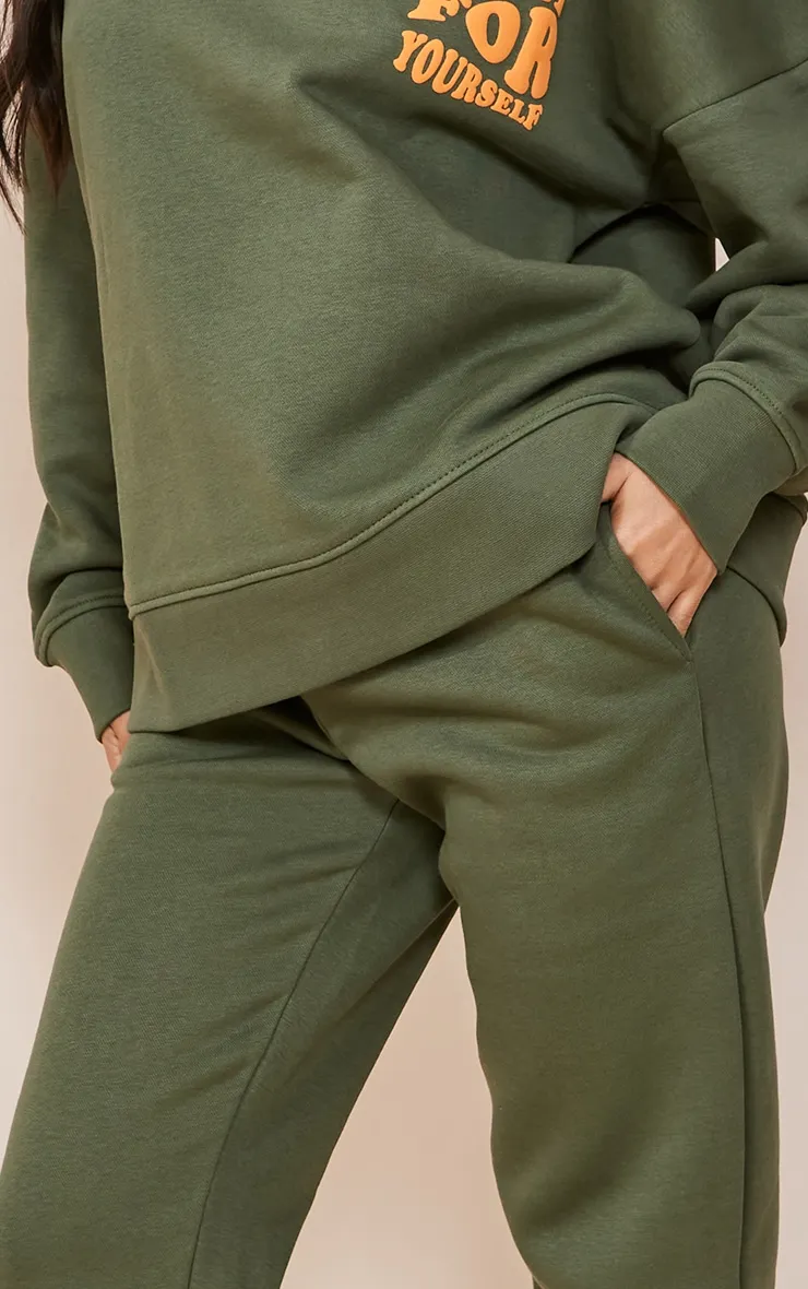 Petite Pantalon de survêtement vert forêt à slogan imprimé Do It For Yourself