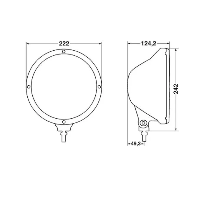 Phare longue portée HELLA Rallye 3003 bague chromée Ø 222 mm