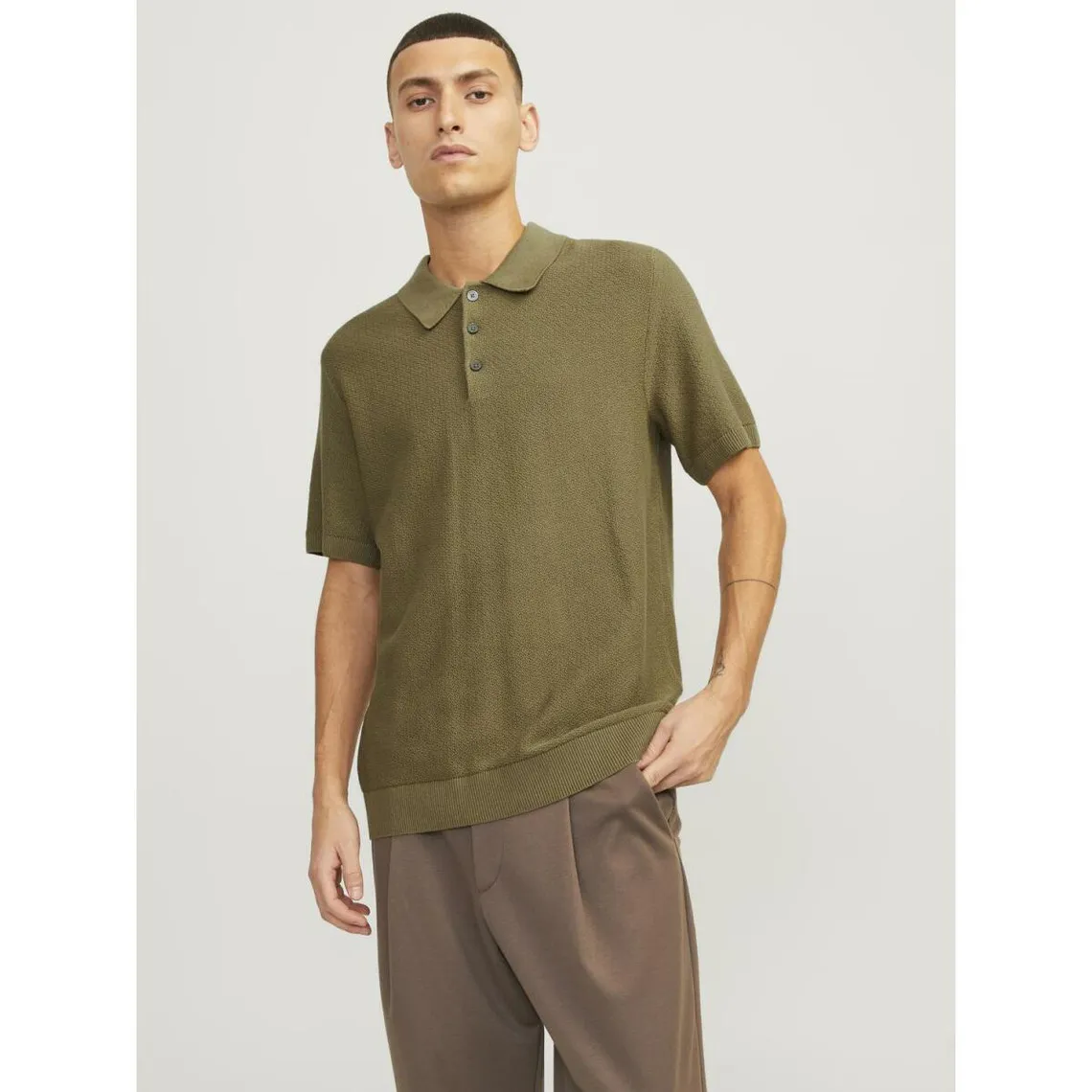 Polo homme vert olive en coton  Jack & Jones - T-shirt / Polo Homme sur MenCorner