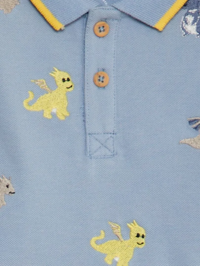 Polo à broderies dino 'NAME IT' - bleu