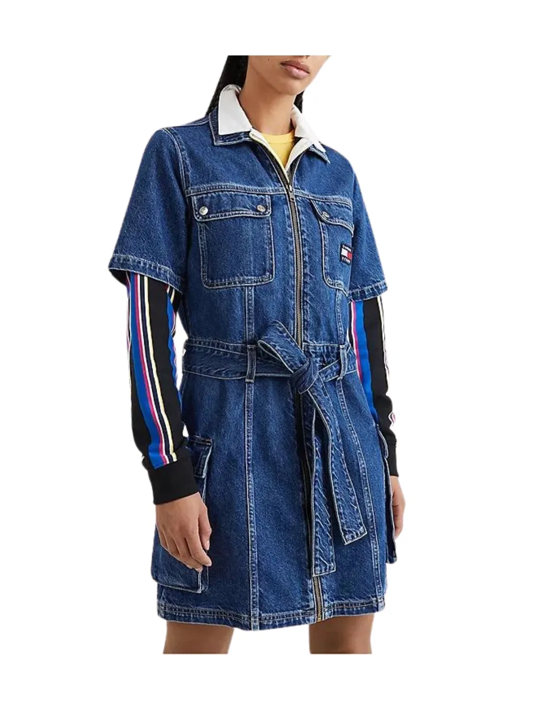 Robe cargo femme Tommy Jeans Ref 59393 1A5 Bleu Denim