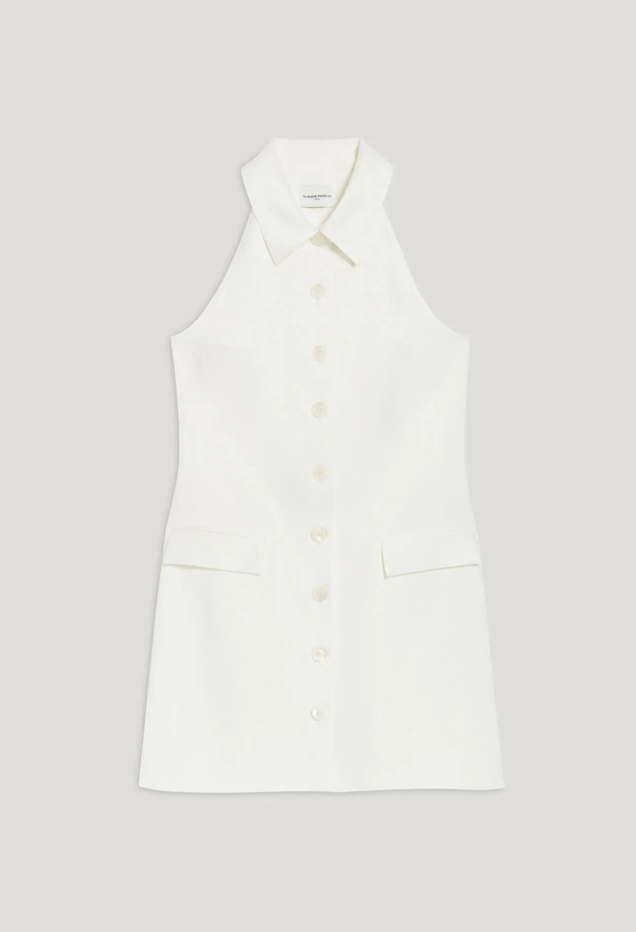 Robe courte satinée écrue | Claudie FR