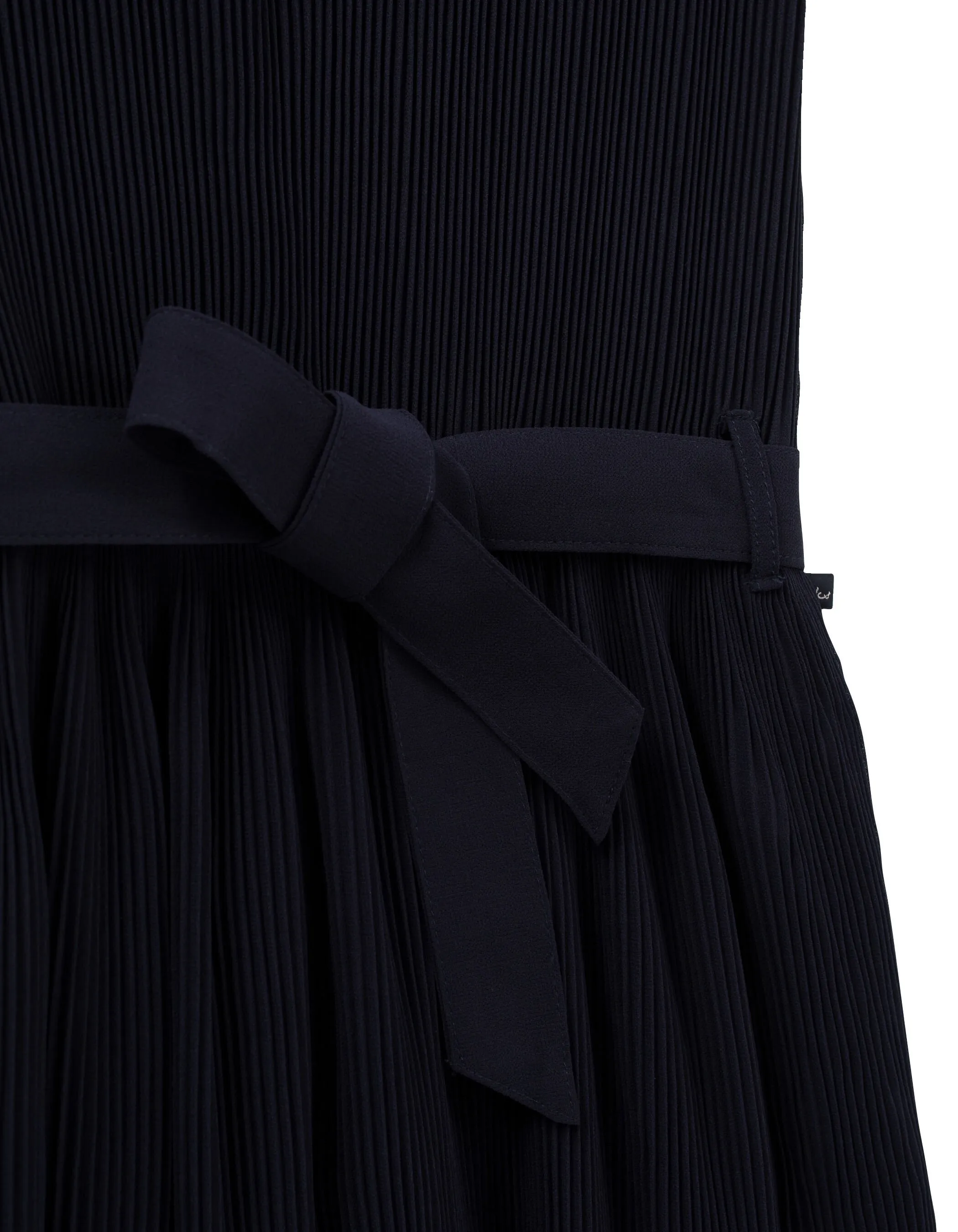 Robe marine plissée avec ceinture fille