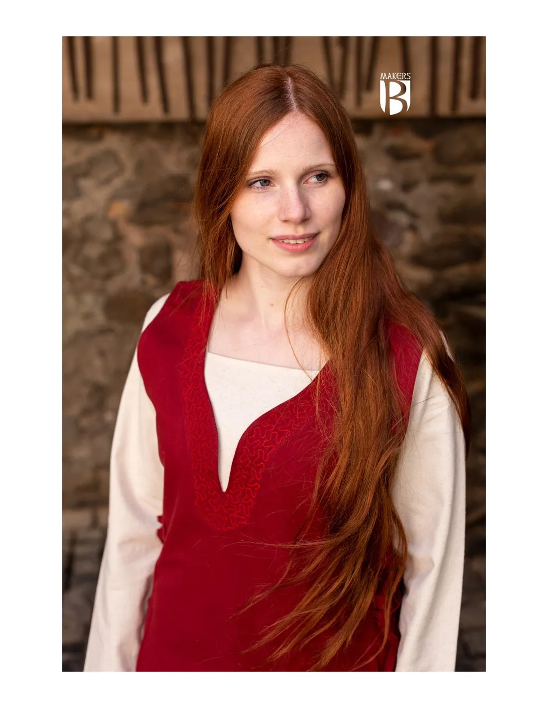 Robe médiévale Lannion, rouge ⚔️ Boutique Épées