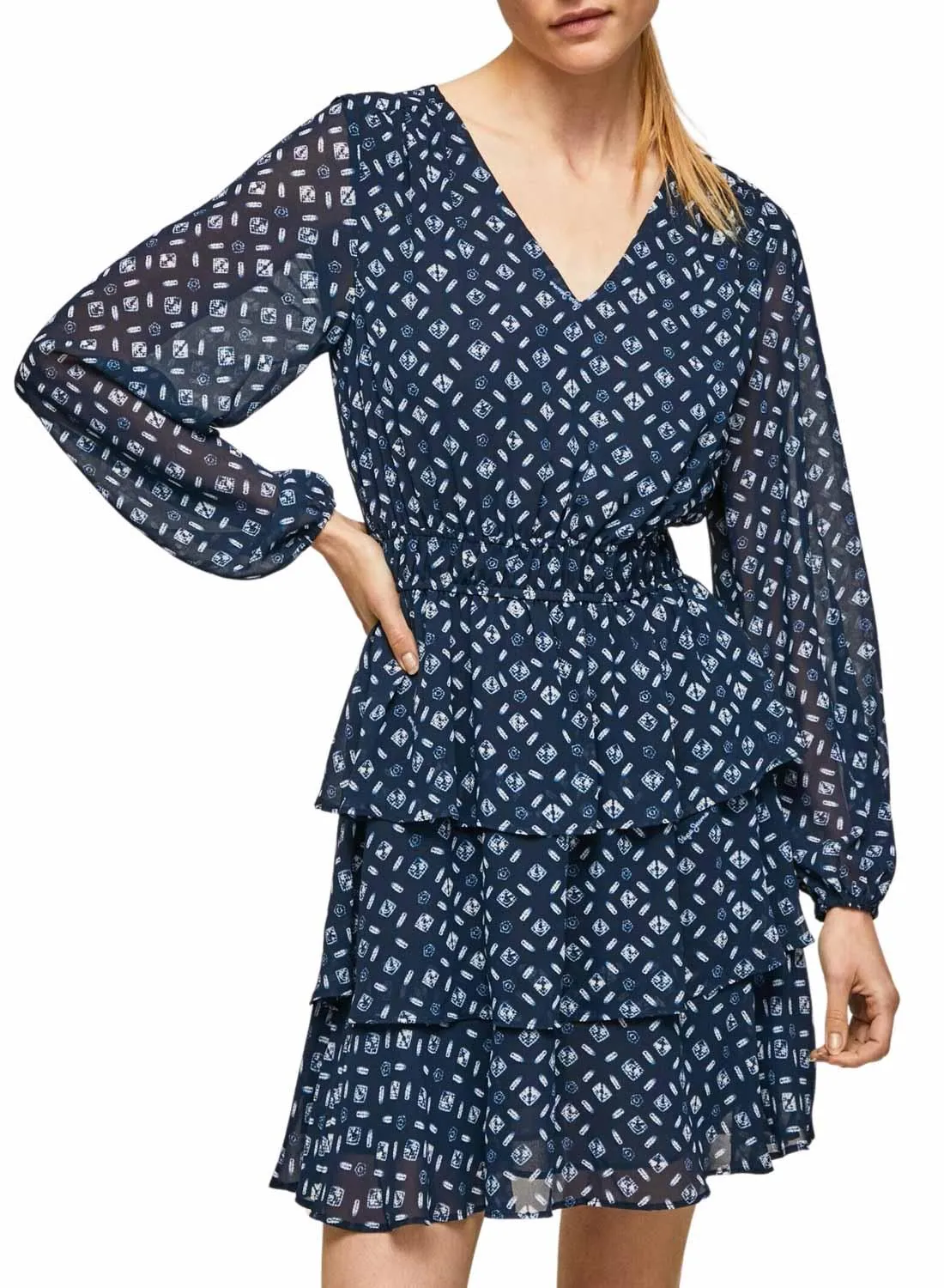 Robe Pepe Jeans Eyra Bleu Marine pour Femme