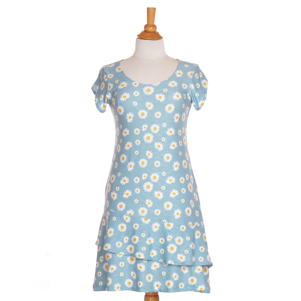 Robe rossignol Marguerites turquoise