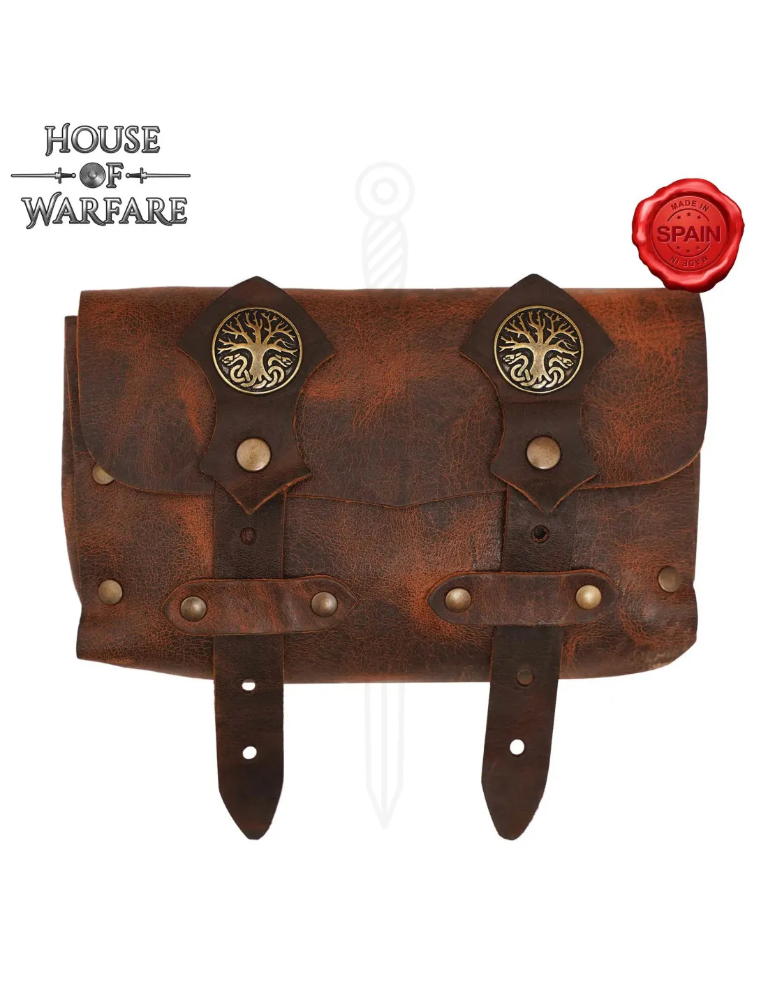 Sac ceinture Northern Adventurer en cuir - marron ⚔️ Boutique Épées