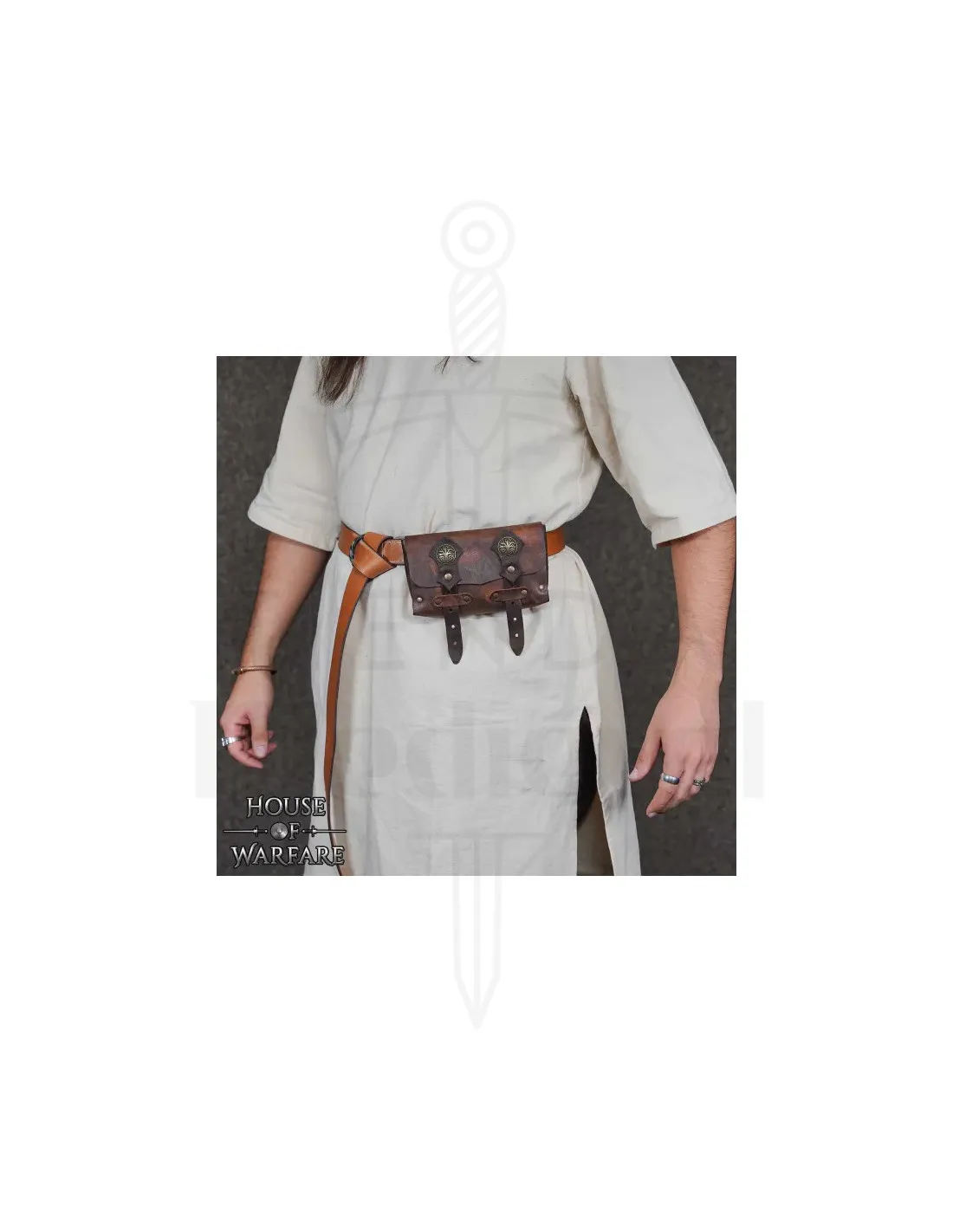 Sac ceinture Northern Adventurer en cuir - marron ⚔️ Boutique Épées