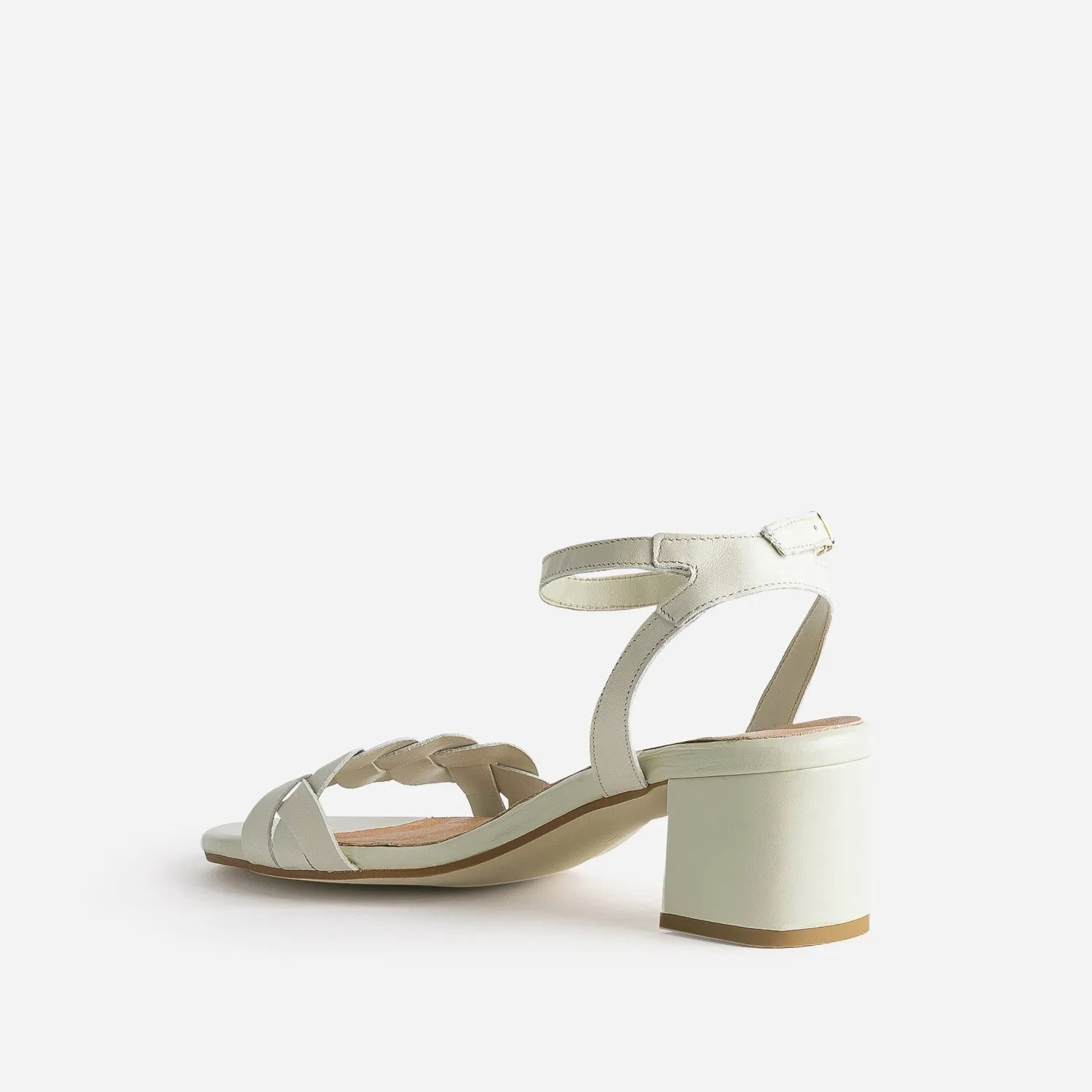 Sandale en cuir blanc cassé - Sandales Femme | ERAM