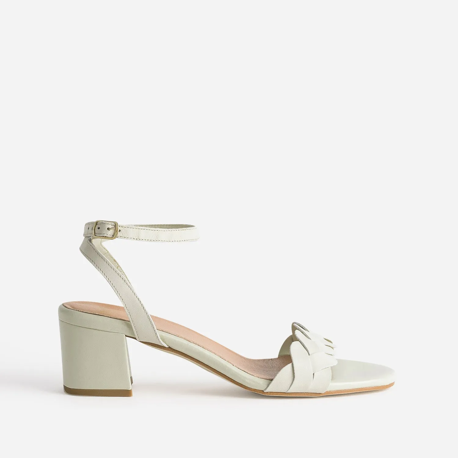 Sandale en cuir blanc cassé - Sandales Femme | ERAM