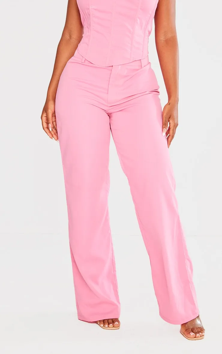 Shape Pantalon taille basse rose vif tissé