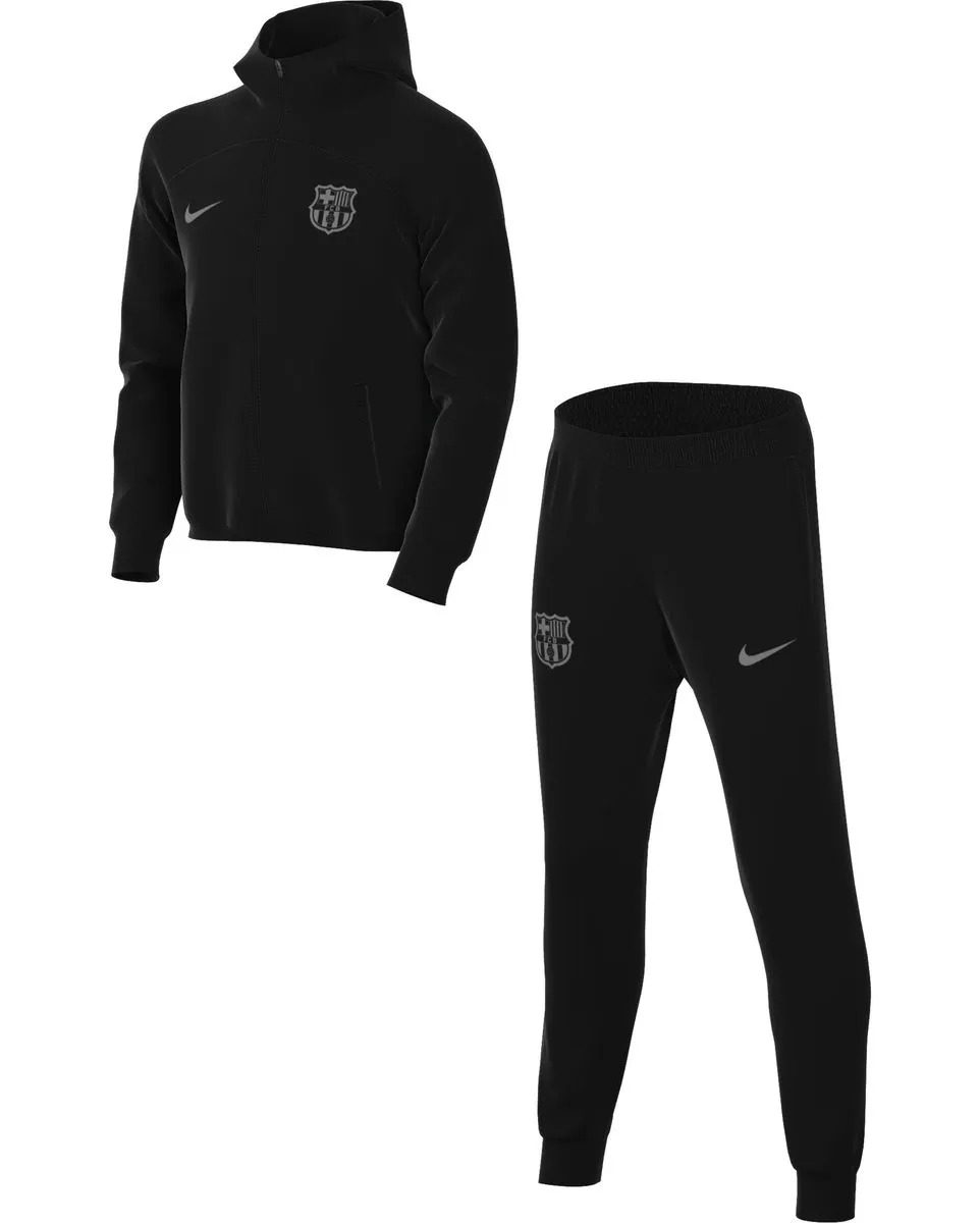 Survêtement de football Enfant FCB INK DFSTRKHD TRKSUIT KKSCL Noir Barcelone