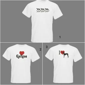 T shirt  blanc ,  taille  , m  , 190grs ,  brodé  ,  galgos ,  chiens , broderie , 25 cm  , mondial relay