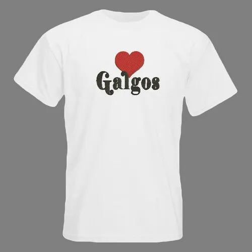 T shirt  blanc ,  taille  , m  , 190grs ,  brodé  ,  galgos ,  chiens , broderie , 25 cm  , mondial relay