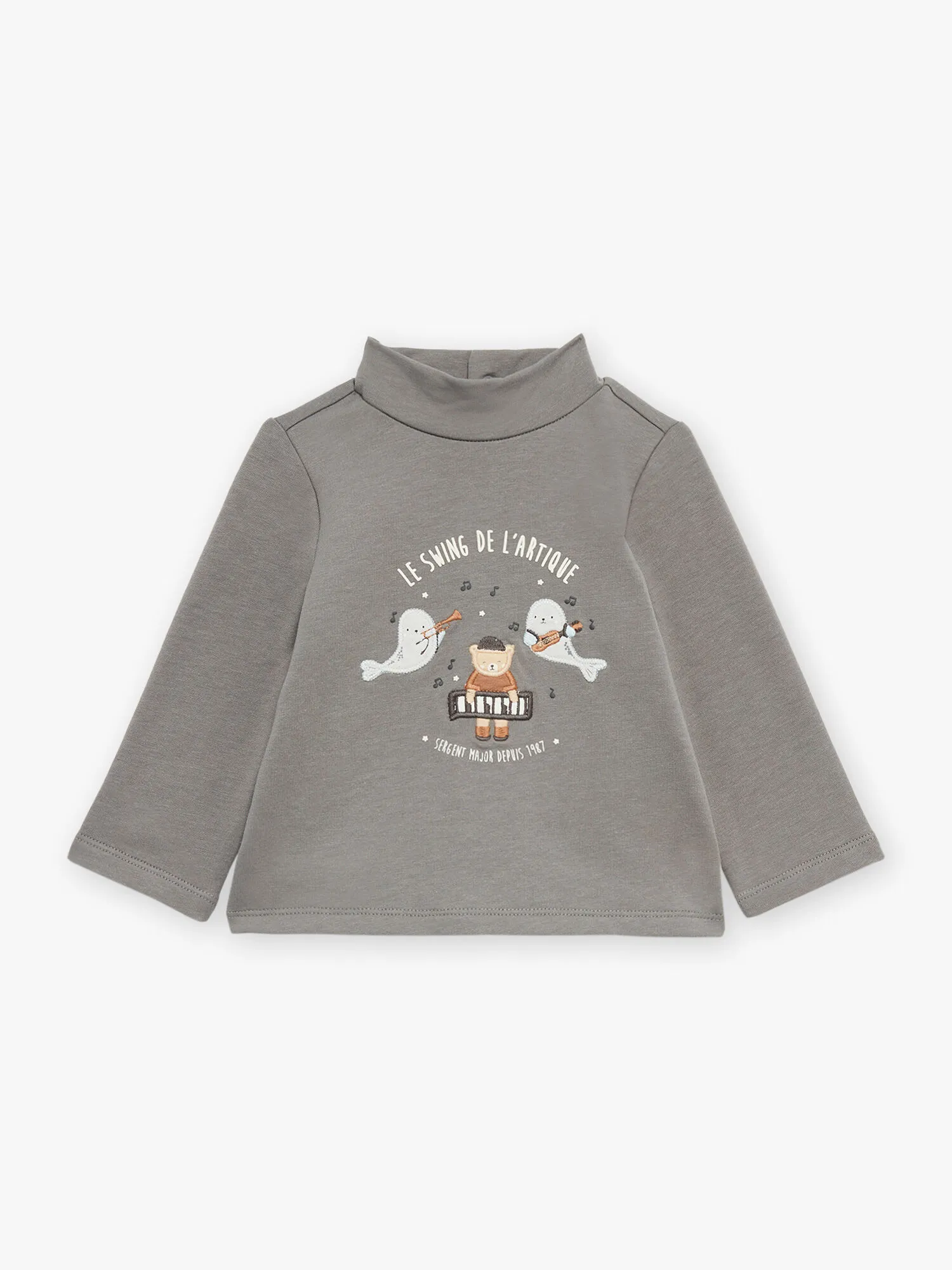 T-shirt gris moyen en molleton