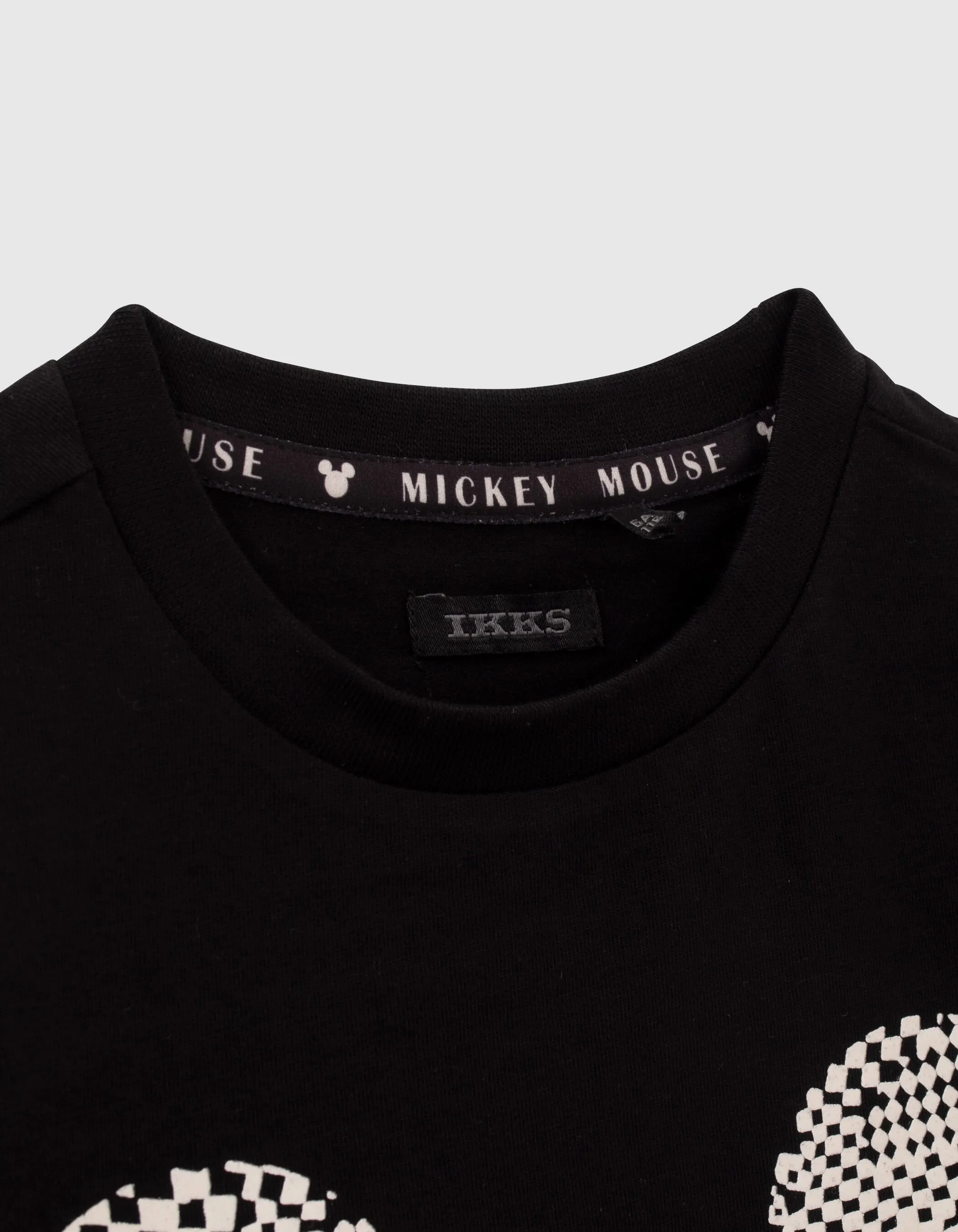 T-shirt noir visuel Mickey damier IKKS - MICKEY