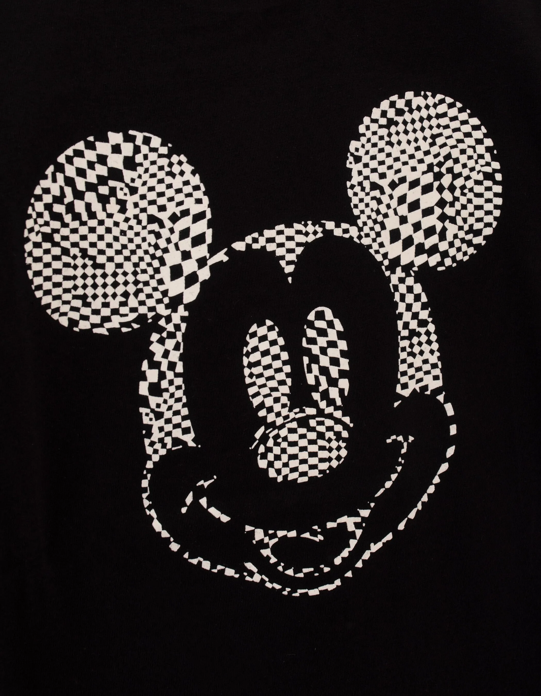 T-shirt noir visuel Mickey damier IKKS - MICKEY