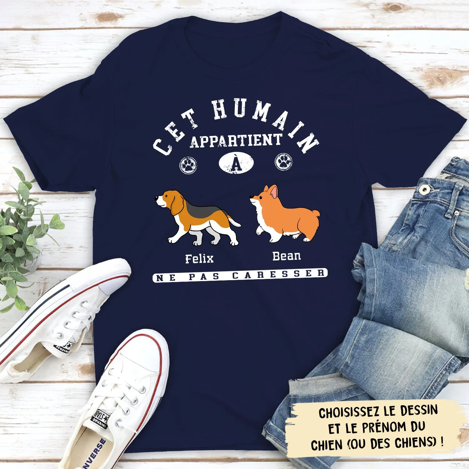 T-shirt Unisex Personnalisé - Cet Humain Appartient A Son Toutou