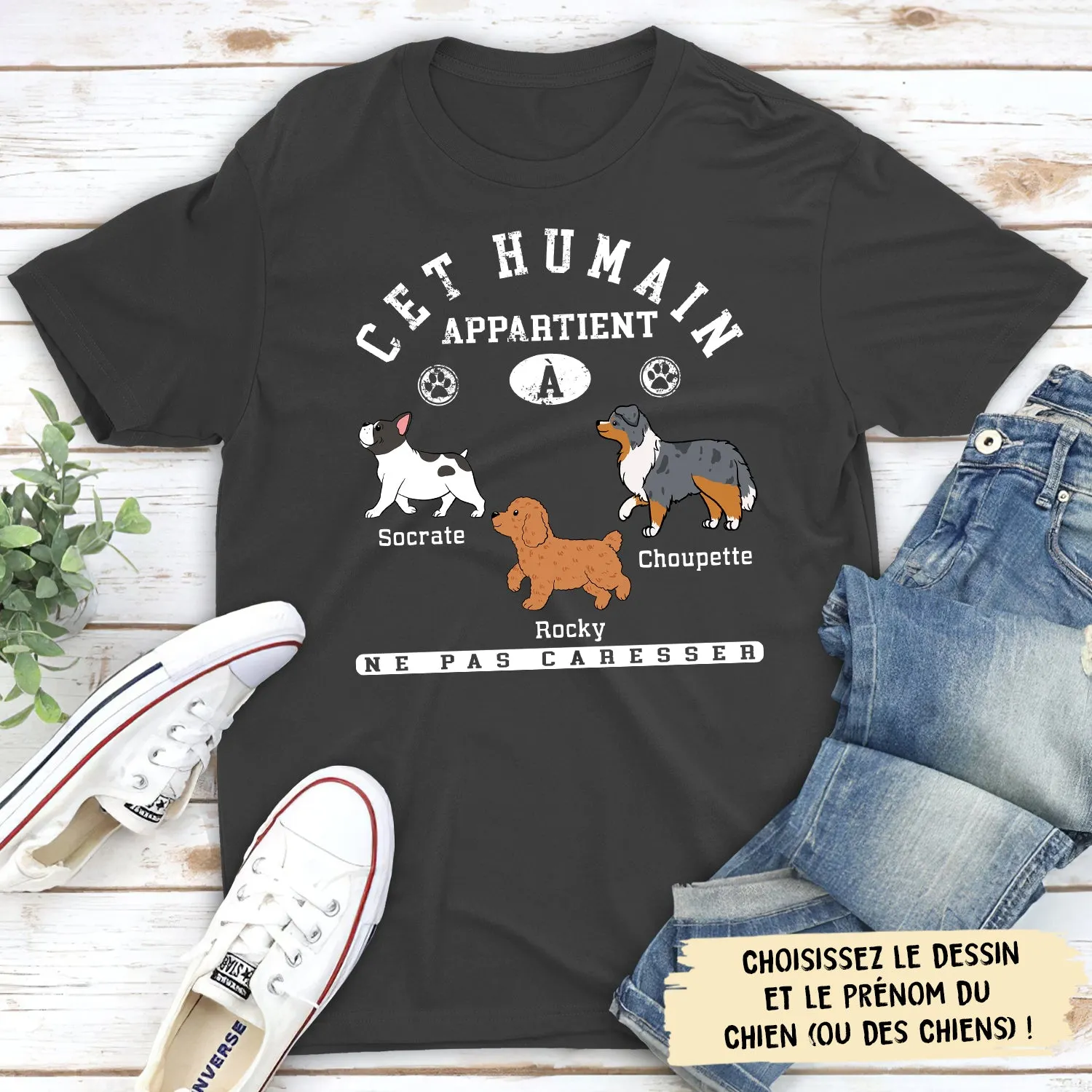 T-shirt Unisex Personnalisé - Cet Humain Appartient A Son Toutou