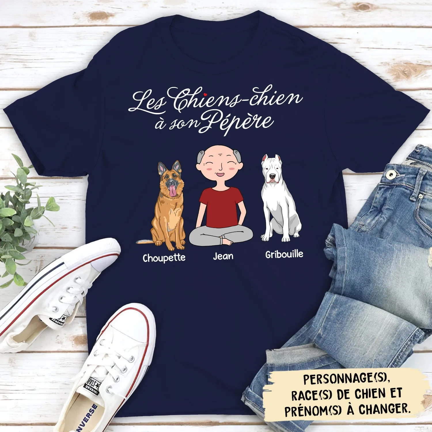 T-shirt Unisex Personnalisé - Le Chien-Chien À Sa Mémère