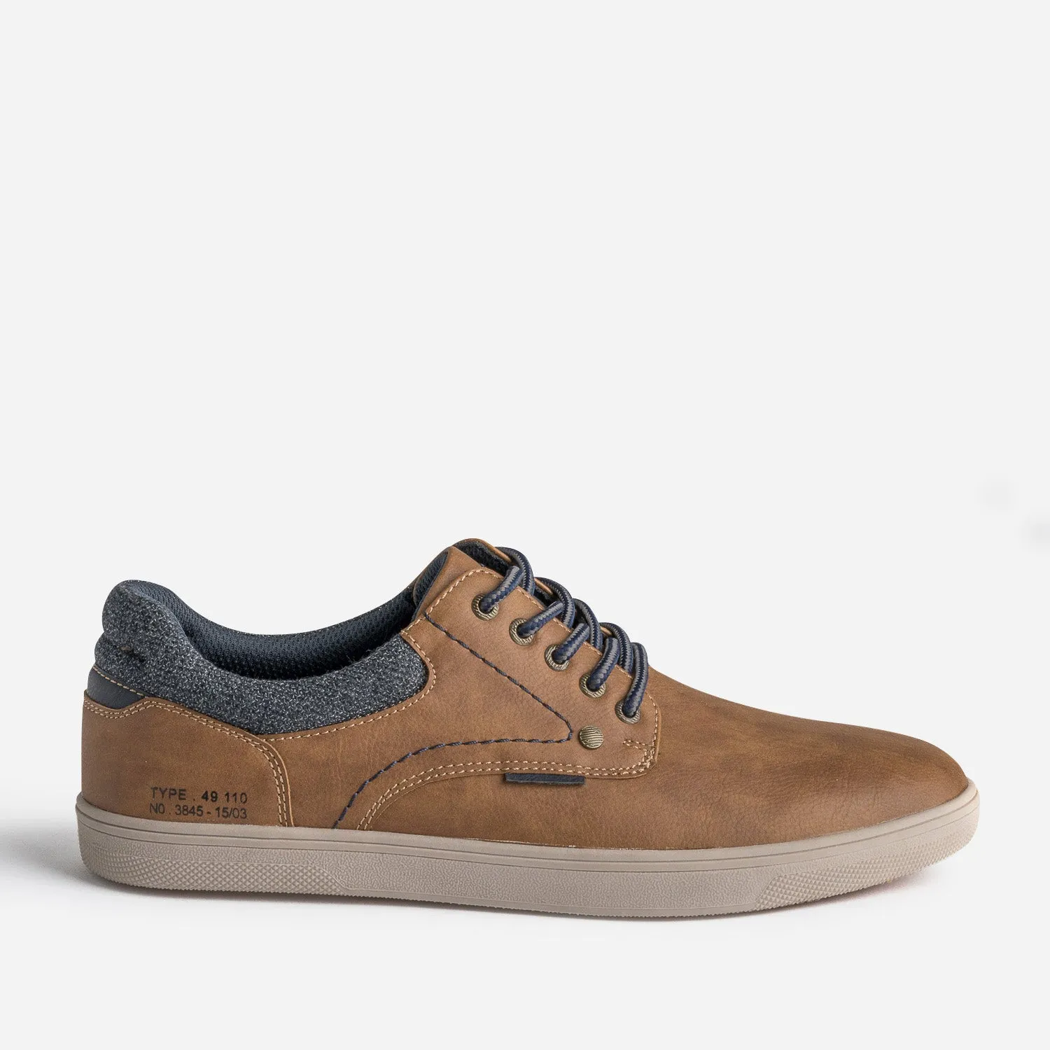 Tennis cognac détail textile chiné - Baskets / Tennis Homme | ERAM