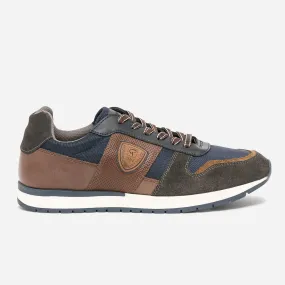 Tennis REDSKINS bleu marine, gris, marron mix matières - Baskets / Tennis Homme | ERAM