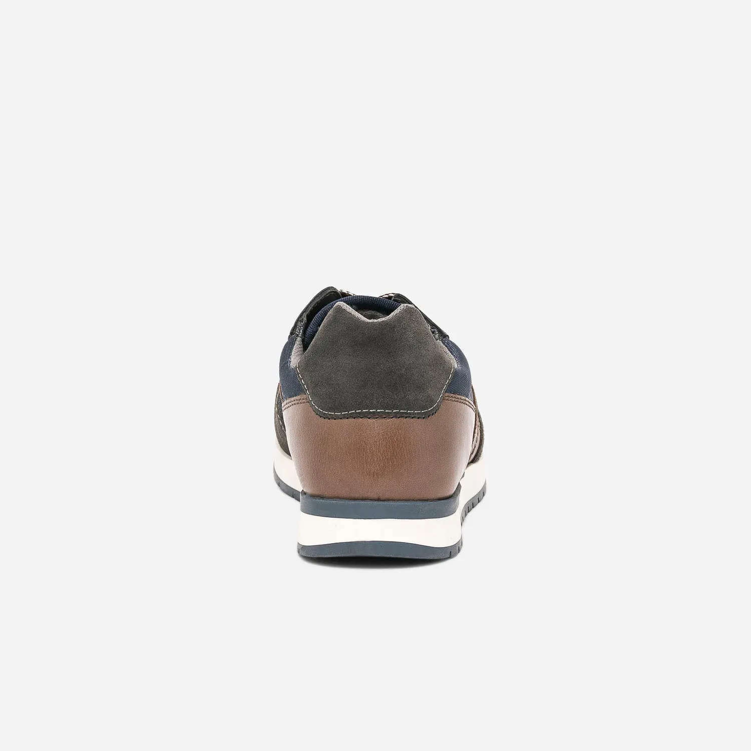 Tennis REDSKINS bleu marine, gris, marron mix matières - Baskets / Tennis Homme | ERAM