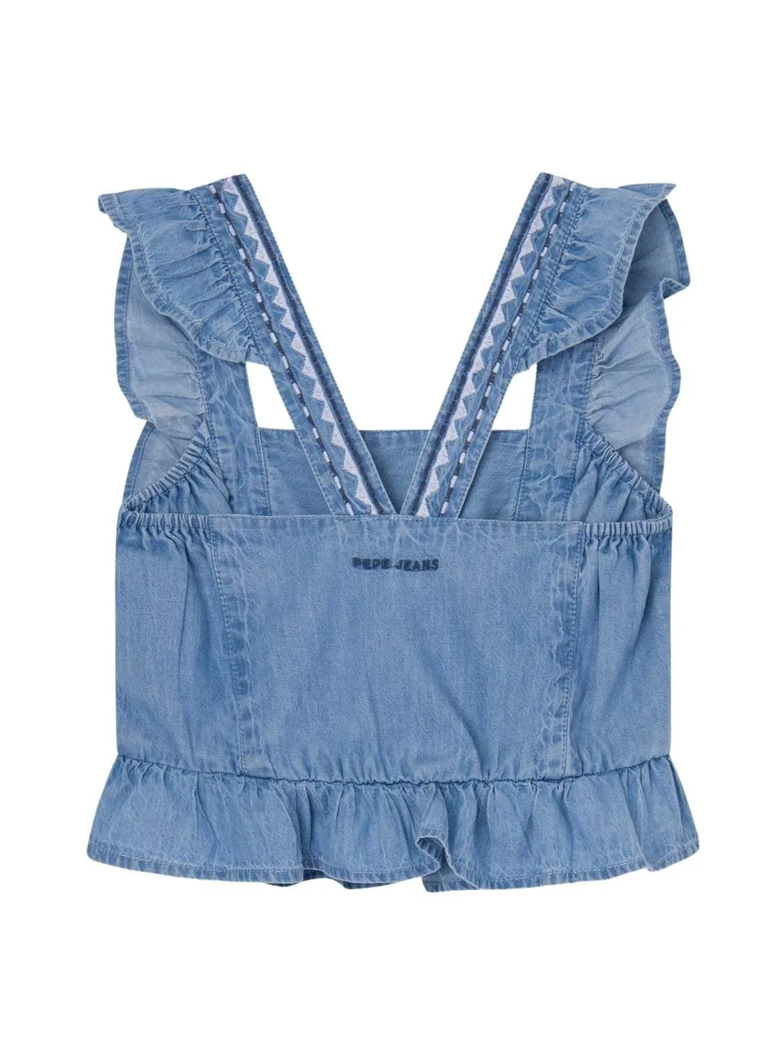 Top Pepe Jeans Denim Quela Bleu Pour Fille